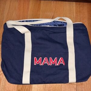 Ingrid & Isabel Navy and Cream Mama Bag